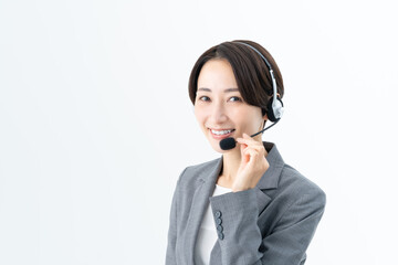 オペレーターのミドルの女性