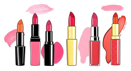 Obraz premium lipsticks illustration