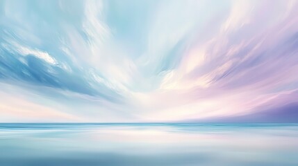 Obraz premium Soft pastel teal and lavender sky, delicate and dreamy with fluid flowing patterns