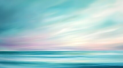 Soft pastel teal and lavender sky, delicate and dreamy with fluid flowing patterns