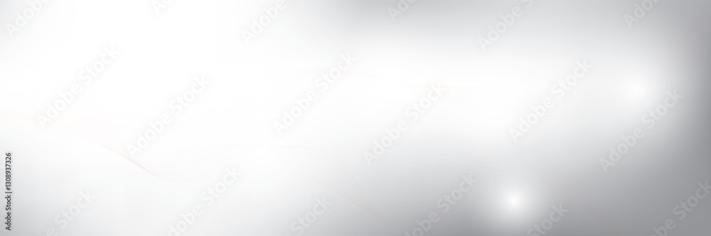 Wall mural abstract white and gray color gradient background with orange wavy lines. vector illustration.