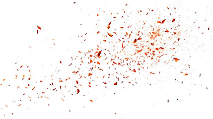 Flying Fire Particles Isolated in transparent