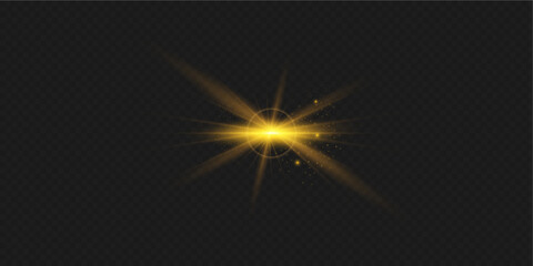 Fototapeta premium golden sun light explosion effect bright, shiny, flare,