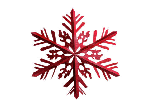 Isolated Red Snowflake