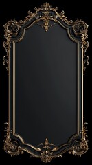 Ornate Black And Gold Rectangular Frame Design