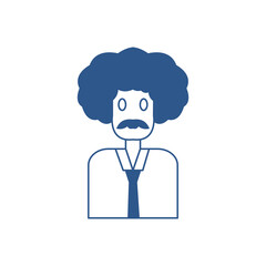  humans isolated cartoon outline character on white background