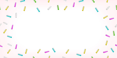 Vector frame pattern with sprinkles and copy space.