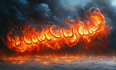 Swirling Flames in a Dark Smoky Atmosphere