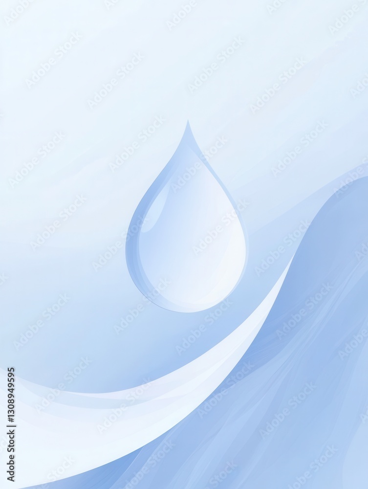 Aufkleber Modern minimalist logo design featuring a milk drop in soft blue and white tones with smooth curves and contemporary dairy branding elements