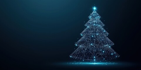 Digital christmas tree creation virtual space 3d art futuristic design aesthetic viewpoint holiday concept