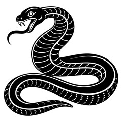Fototapeta premium black snake vector illustration