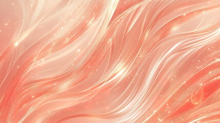Warm rose gold and coral swirls, glowing and rich with soft flowing patterns and glossy highlights