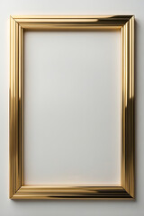 Elegant Gold Picture Frame on White Background &ndash; Blank Luxury Design
