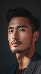 Obraz premium Young Asian Man Portrait Studio Lighting