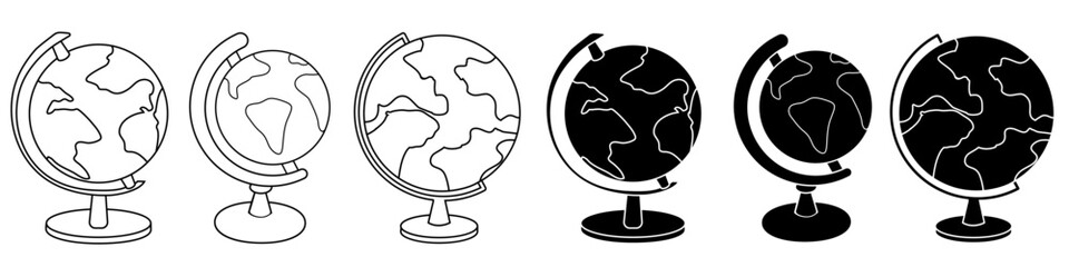 Globe icon vector set. Planet illustration sign collection. Earth symbol or logo.