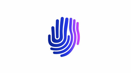 Obraz premium Abstract Hand Design with Smooth Curves and Blue to Purple Gradient