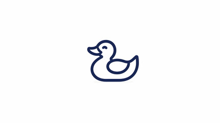 Obraz premium Simple Outline of a Duck Icon for Minimalist Design Projects