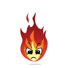 angry fire mascot illustration for design. cute and playful concept.  flame, burning, hot, inferno, danger, energy, and firestorm themes themes