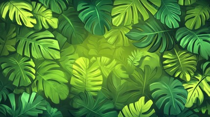 Tropical leaf background pattern, nature, lush foliage, vibrant greens, nature backdrop, beautiful jungle, ideal for various uses, like website backgrounds