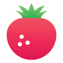 Gradient color icon, illustration for Tomato, vegetable, food.