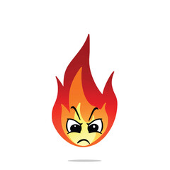 angry fire mascot illustration for design. cute and playful concept.  flame, burning, hot, inferno, danger, energy, and firestorm themes themes