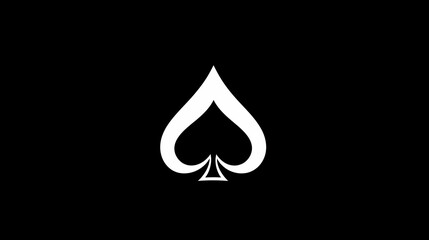 Fototapeta premium Elegant Minimalist Black and White Playing Card Spade Symbol Design