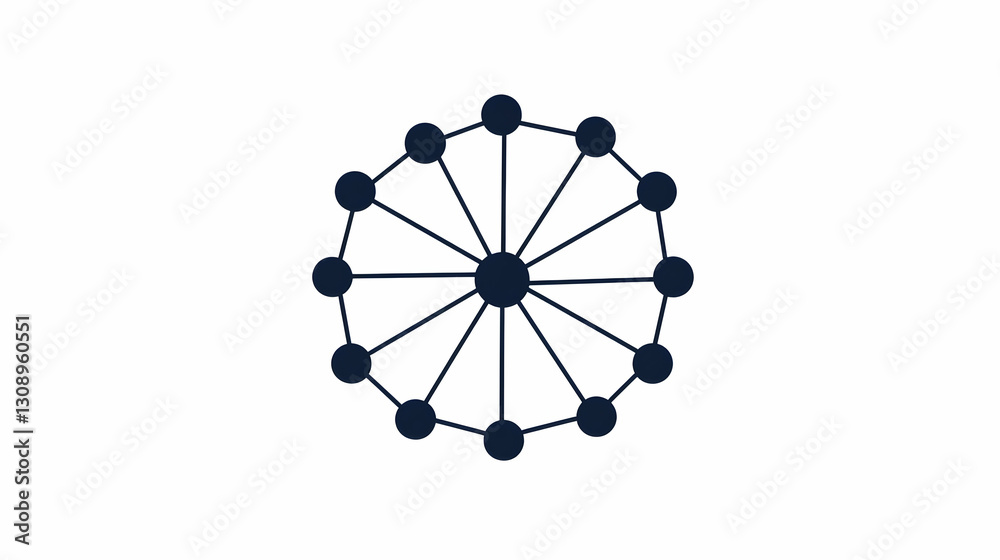 Poster abstract concept of network structure using circular design elements