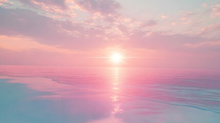 Fototapeta premium Dreamlike Horizon with Ocean and Sun