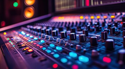 A sound studio filled with equipment, emphasizing the creativity and innovation behind music production. --