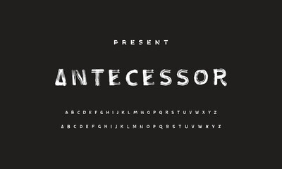 Brush Font. Hand Lettering Sketch Font. Vector Alphabet