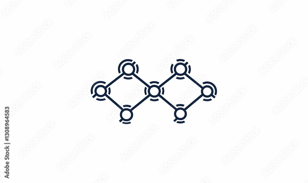 Poster geometric connection of nodes and lines representing network structure