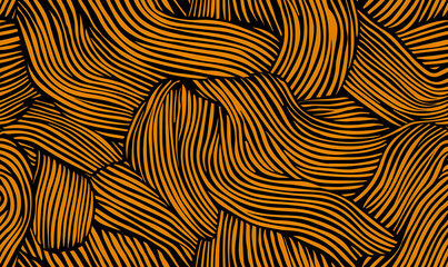 Abstract Orange and Black Striped Pattern Design for Background