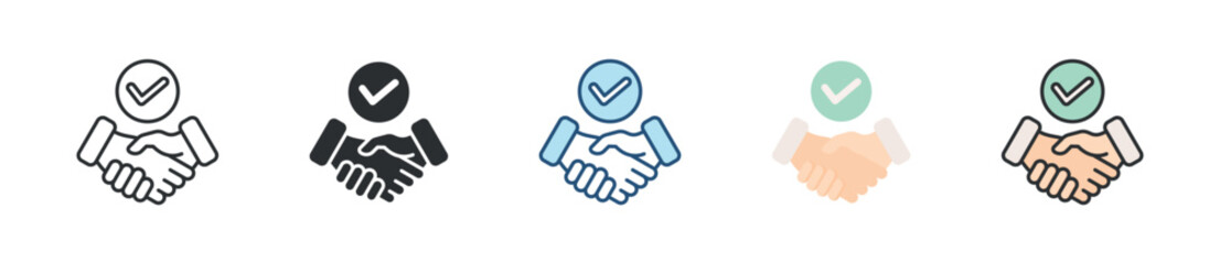 Agreement Icon Set Multiple Style Collection