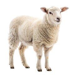 Fototapeta premium Adorable Lamb: White Sheep, Farm Animal Image on transparent background
