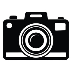 Professional Photography Camera Silhouette Clipart, DSLR Outline Illustration, Minimalist Camera Art for Logos, Social Media, and Branding