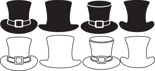 Leprechaun hat bundle silhouette icon in vector style