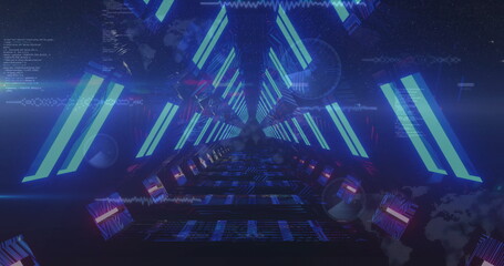 Image of data processing over digital tunnel