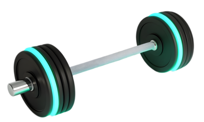 glowing dumbbell neon weight futuristic fitness modern gym equipment light up dumbbell exercise weight digital fitness 3d dumbbellisolated in white.