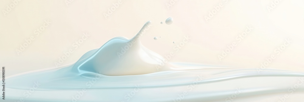 Aufkleber minimalist milk drop logo design featuring soft blue and white tones with smooth curves for modern d