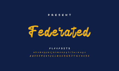 vector brush style font, alphabet, typeface