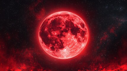 Obraz premium surreal red planet with glowing night sky image