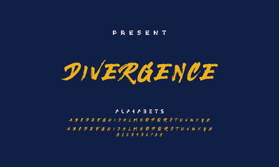 vector brush style font, alphabet, typeface