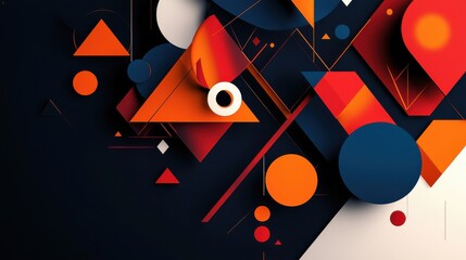 Vibrant Colorful Abstract Design Featuring Dynamic Geometric Shapes and Forms