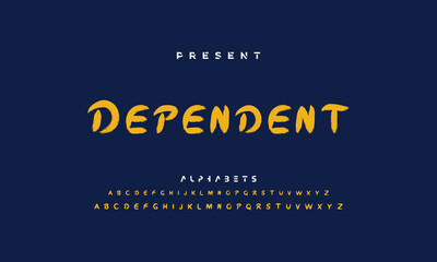 vector brush style font, alphabet, typeface