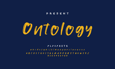 vector brush style font, alphabet, typeface