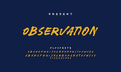 vector brush style font, alphabet, typeface