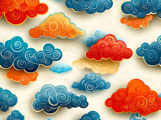 traditional chinese cloud pattern background,