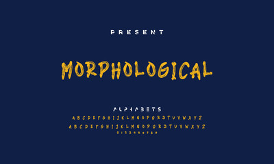 vector brush style font, alphabet, typeface