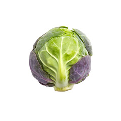 Obraz premium Crisp purple brussels sprout isolated on white background food photography minimalist style close-up fresh produce