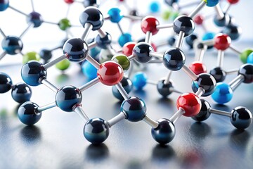 Obraz premium Realistic AI art mockup of a molecule, candid photo style.